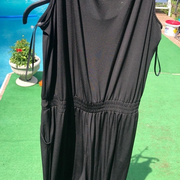 Ivanka Trump black sleeveless jumpsuit jumpsuit size large jogger look ankle - Picture 3 of 16